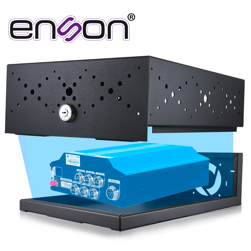 GABINETE DE SEGURIDAD ENSON LINCE13 PARA DVR MOVIL 380X270X115MM CON VENTILADOR COLOR NEGRO / COMPATIBLE CON LA SERIE MX1N Y MM1N