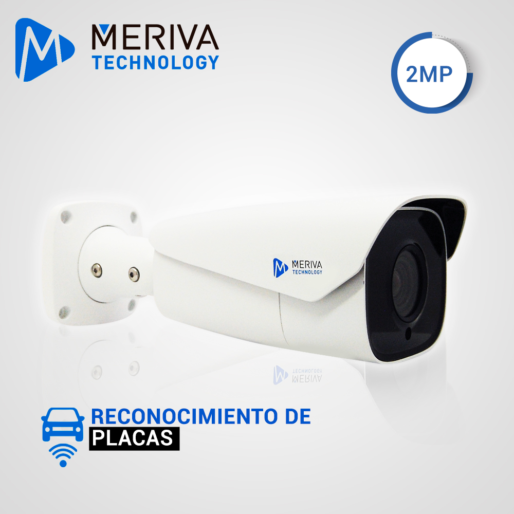CAMARA IP BULLET LPR MERIVA TECHNOLOGY MAPR-200 / 2MP / H.265+ / LENTE MOTORIZADO 2.8 - 12MM  / 50 - 70M IR / IP67 / METALICA / 12 VCD / POE / SOPORTA MICRO SD HASTA 256 GB (NO INCLUIDA) / 1 ENTRADA + 1 SALIDA DE AUDIO / 1 ENTRADA + 1 SALIDA DE ALARMA / SALIDA BNC / ONVIF / ANALITICA RECONOCIMIENTO DE PLACAS HASTA 10,000 PLACAS (NO REQUIERE NVR)