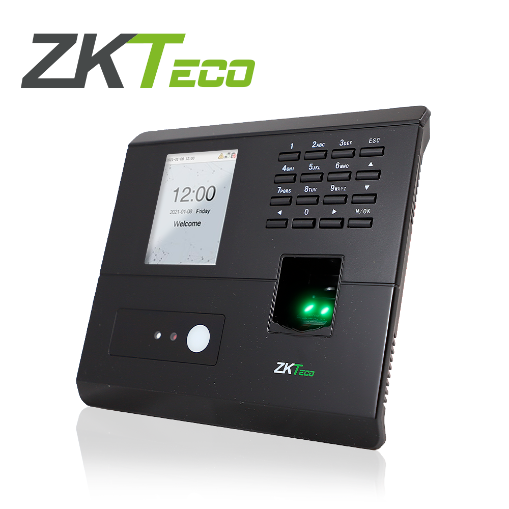 CONTROL DE ASISTENCIA Y ACCESO ZKTECO MB10-VL POR RECONOCIMIENTO FACIAL VISIBLE LIGHT ALMACENA HASTA 100 ROSTROS / 500 HUELLAS / 50,000 EVENTOS SALIDA DE RELEVADOR PARA CONTROLAR UNA PUERTA Y UN BOTON DE SALIDA COMPATIBLE CON BIO TIME CLOUD 2.0 / BIOTIME PRO / ZKBIO CVACCESS MODULO DE ASISTENCIA.