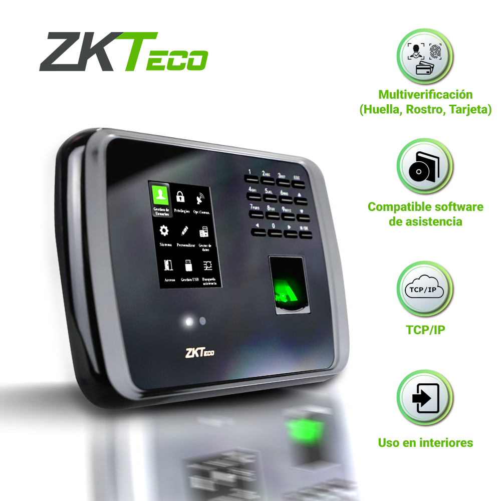 CONTROL DE ASISTENCIA FACIAL CHECADOR Y ACCESO BASICO ADMS ZKTECO MB460ID ADMS BIOMETRICO 2000HUELLAS/1500ROSTROS/2000TARJETAS125KHZ/100,000REGISTROS TCP/IP/USBHOST INTERIOR COMPATIBLE CON ZK BIOTIME PRO