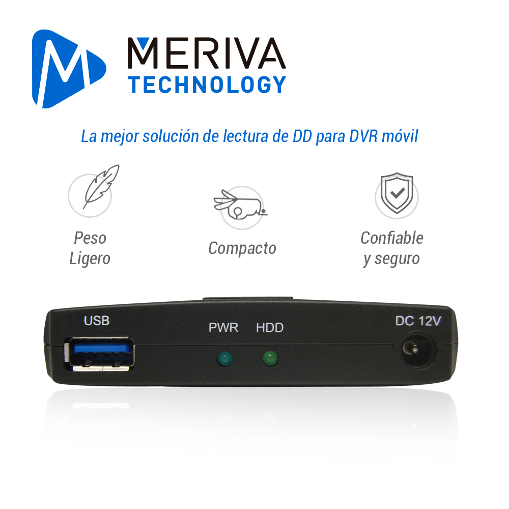 Lector De Discos Duros Meriva Technology Mhdd8000 Interfaz Para Descargar Grabaciones Desde Un Disco Duro A Una PC / 12VCD 