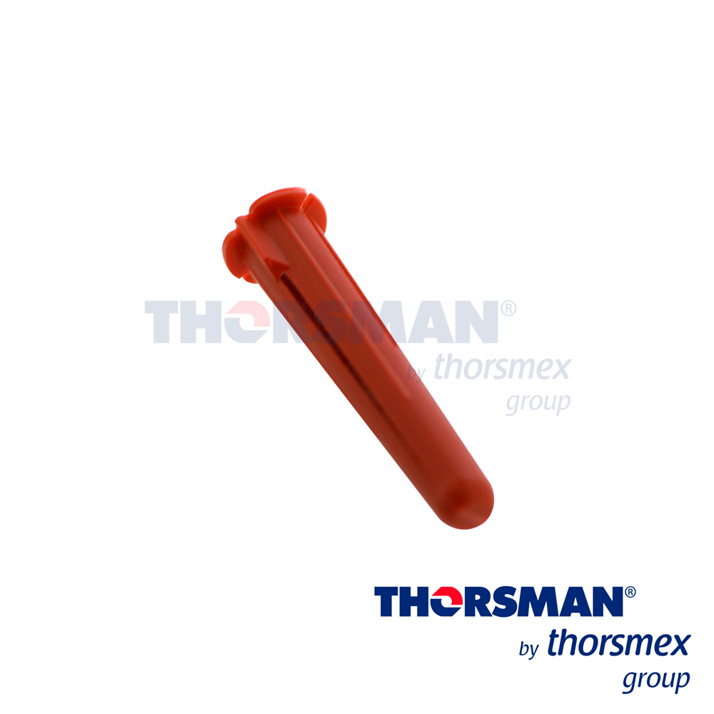 TAQUETE THORQUETE THORSMAN TP2X 1/4 1103-14000 COLOR ROJO BOLSA 1000PIEZA,ELABORADO CON POLIETILENO DE ALTA DENSIDAD, FLEXIBLE, RESISTENTE AL IMPACTO Y EXTRACCION, SE RECOMIENDA TORNILLO 10 X 1 1/2” (38MM)