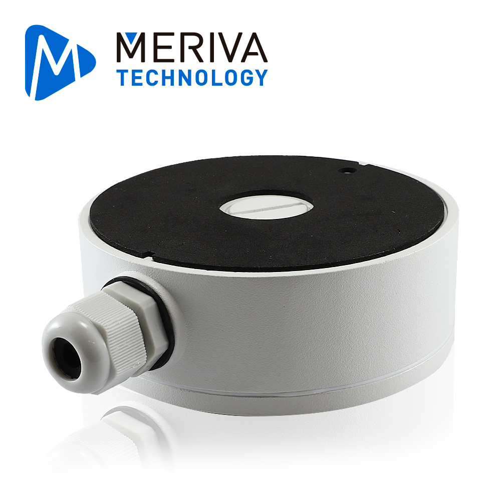 CAJA DE CONEXIONES REDONDA MERIVA TECHNOLOGY MVA-JB0301 / MONTAJE EN PARED O TECHO / COMPATIBLE CON CAMARAS PREFIJO MSC / MFC / MBASHD TIPO BULLET EN ANALOGICO CON LENTE FIJO / CAMARAS CON PREFIJO MOB TIPO BULLET EN IP CON LENTE FIJO