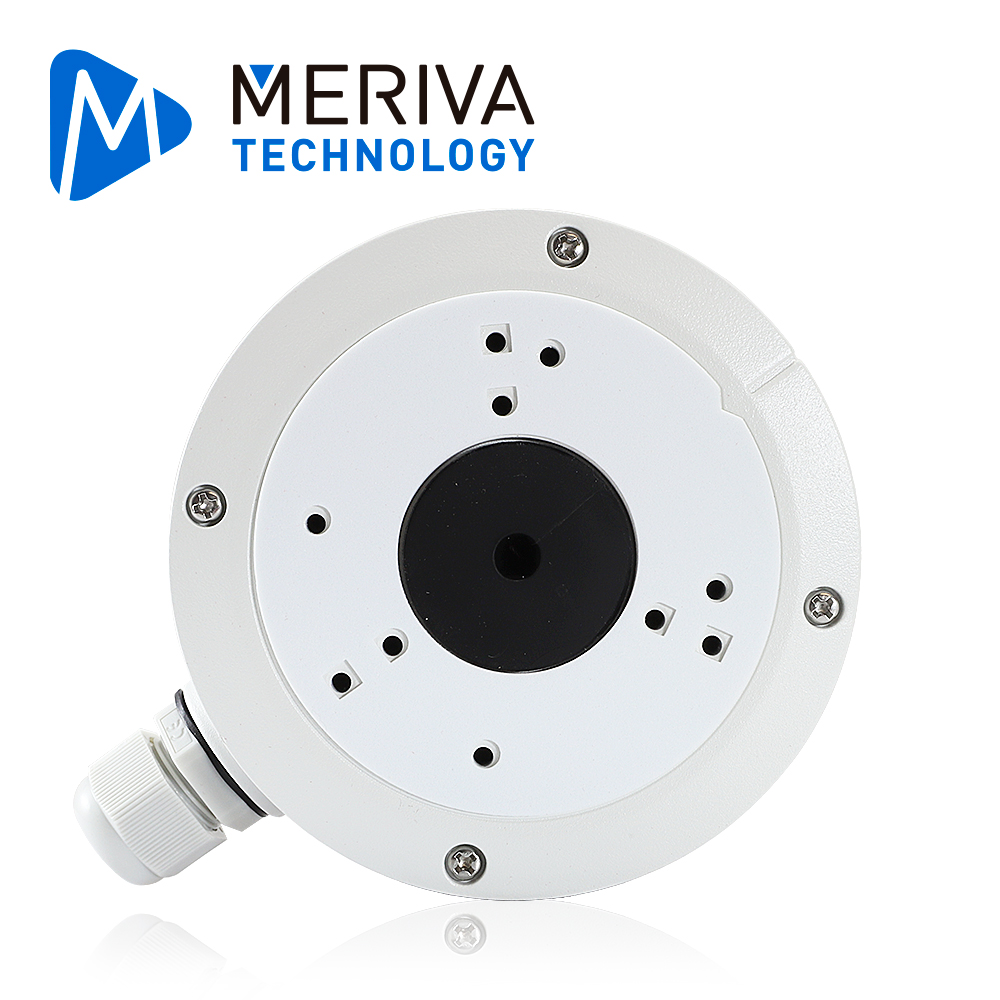 CAJA DE CONEXIONES REDONDA MERIVA TECHNOLOGY MVA-JB0301 / MONTAJE EN PARED O TECHO / COMPATIBLE CON CAMARAS PREFIJO MSC / MFC / MBASHD TIPO BULLET EN ANALOGICO CON LENTE FIJO / CAMARAS CON PREFIJO MOB TIPO BULLET EN IP CON LENTE FIJO