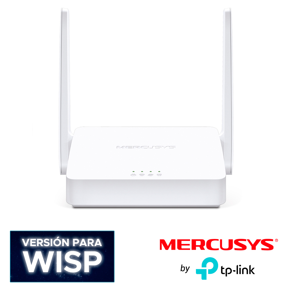 ROUTER INALAMBRICO MERCUSYS MW302R VELOCIDAD DE TRANSMISION INALAMBRICA 300 MBPS ADMITE 4 MODOS DE OPERACION: ENRUTADOR, PUNTO DE ACCESO, EXTENSOR DE RANGO, WISP. CONTROL PARENTAL SUPERVISA NIÑOS O AL PERSONAL LIMITANDO EL ACCESO 1 PUERTO WAN 10/100 MBPS 2 PUERTOS LAN 10/100 MBPS FRECUENCIA 2.4 GHZ 2 ANTENAS FIJAS DE 5 DBI USO INTERIOR