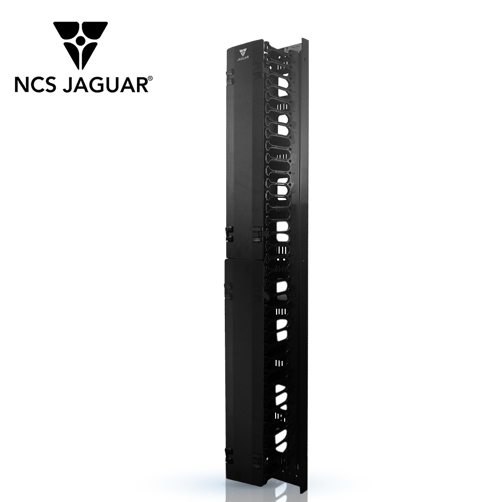 Organizador Vertical P/racks O Gabinetes Cable Ncs Jaguar Ncs-vop-28 28 Ur Con Peines De Policarbonato Tapa Removible Y Abatible Posibilidad De Sujecion De Cable Con Cinchos Velcro O Piola Peso De 4 Kg Cumple Con La Norma Eia