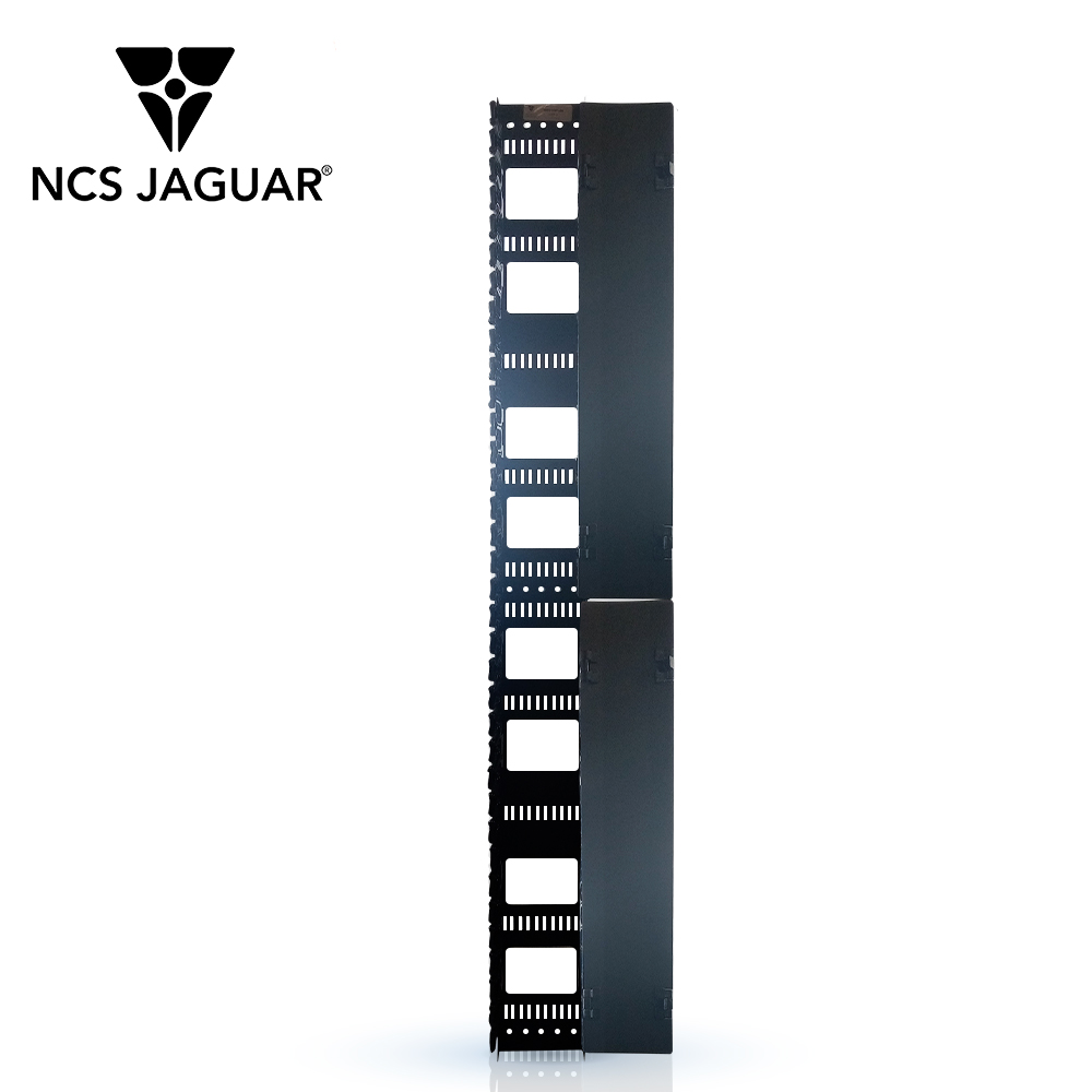 Organizador Vertical P/racks O Gabinetes Cable Ncs Jaguar Ncs-vop-28 28 Ur Con Peines De Policarbonato Tapa Removible Y Abatible Posibilidad De Sujecion De Cable Con Cinchos Velcro O Piola Peso De 4 Kg Cumple Con La Norma Eia