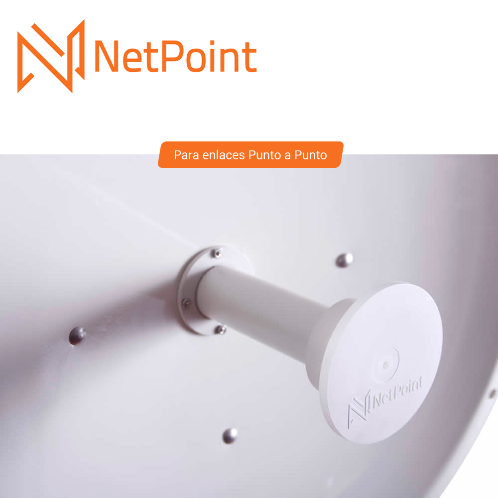 ANTENA PARABOLICA DIRECCIONAL NETPOINT NP-3 4.9-6.2 GHZ 37 DB  120CM DE DIAMETRO PTP