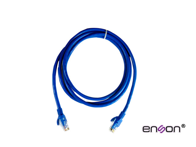 PATCHCORD UTP CAT6 ENSON P6P30 SERIE PRO-II CALIBRE 24 AWG DE 3 METROS FORRO PVC COLOR AZUL PARA USO EN INTERIORES PARA CONECTAR EQUIPOS A REDES BASE 10,100,1000