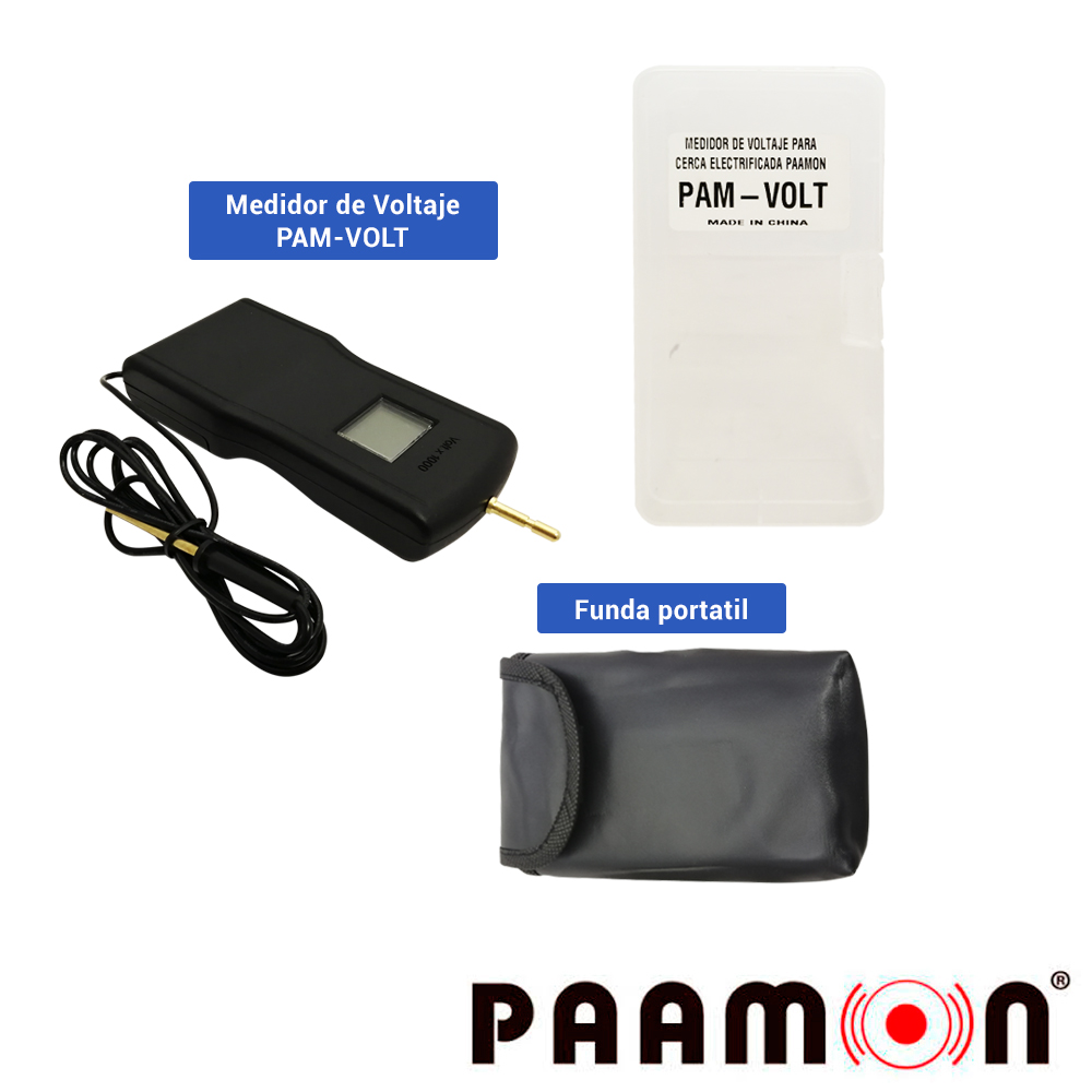 MEDIDOR DE VOLTAJE PARA CERCA ELECTRIFICADA PAAMON PAM-VOLT, RANGO DE MEDICION DE 200 A 15000 VOLTS, CON PANTALLA LCD REQUIERE PILA DE 9V (NO INCLUIDA)