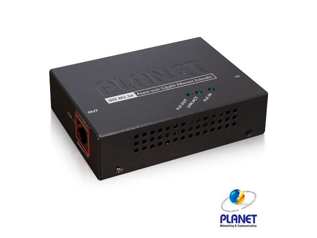 EXTENSOR HPOE PLANET POE-E201/ 1 PUERTO ENTRADA RJ45 10/100/1000 MBPS ALIMENTACION POE AF/AT/ 1 PUERTO SALIDA RJ45 10/100/1000 MBPS SUMINISTRA ALIMENTACION POE AF/AT 500 METROS DE DISTANCIA MAXIMA INTERCONECTANDO 4 POE-E201