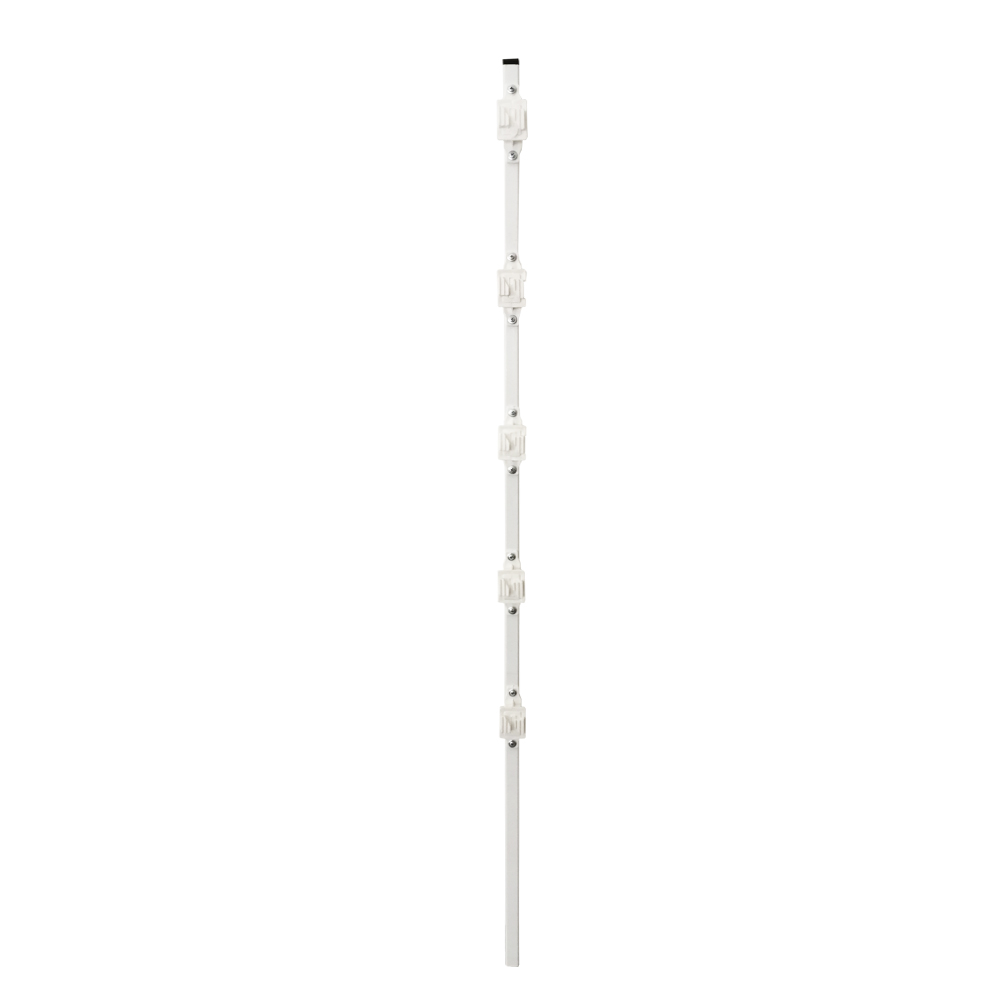 Poste Economico Perfil Con 5 Aisladores De Paso Blanco Colocados Cada 20CM, Para Cercas Electrificadas