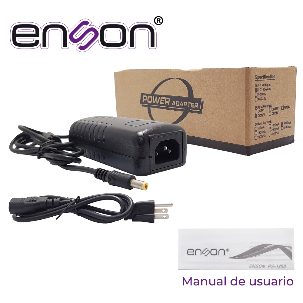 Fuente De Poder Para Camara Enson Ps-1250 12VDC 5AMPERS Certificacion Ul