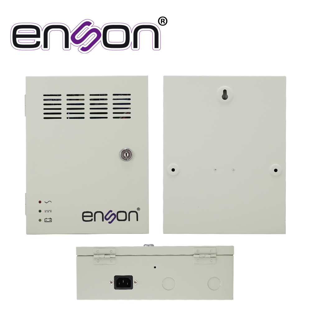 Fuente De Poder Tipo Caja Enson Psb10a-1209backup 12VDC 10AMP 9 Canales De 1.1AMP Cada Uno Espacio Para Bateria De Respaldo (no Incluye Bateria) Ideal Para CCTV Y Control De Acceso, Baterias Compatibles Bt412/bt712/bt912