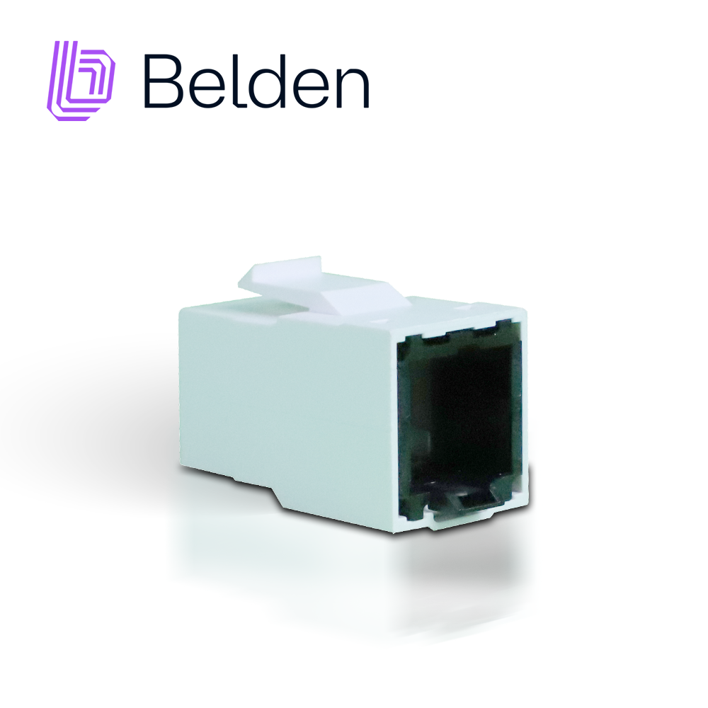 CONECTOR MODULAR JACK CAT6+ RJ45 BELDEN RV6MJKUEW-S1 / REVCONNECT / INTERIOR / BLANCO / PIEZA