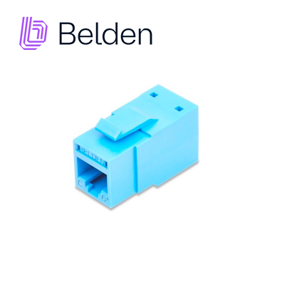 CONECTOR MODULAR JACK CAT6+ RJ45 BELDEN RV6MJKUTB-S1 / REVCONNECT / INTERIOR / AZUL CLARO / PIEZA