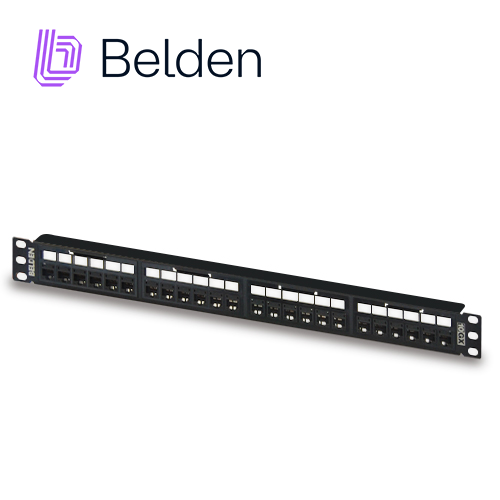 Patch Panel Revconnect Cat6a Belden Rvappf1u24bk / Negro / 24 Puertos / 1UR / Precargado / Pieza