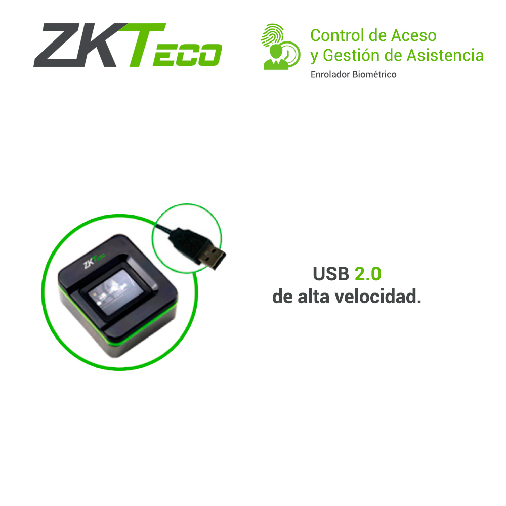 ENROLADOR BIOMETRICO USB ZKTECO SLK20R COMPATIBLE CON ZKBIO CVSECURITY, ZKBIO CVACCESS, BIOTIME PRO, REGISTRA HUELLAS CON TECNOLOGIA SILKID *SDK SIN COSTO*