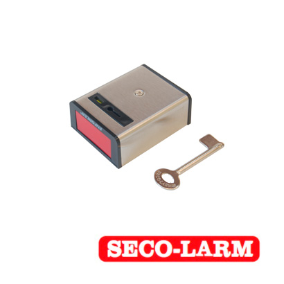 Boton De Panico Ss-078q Seco-larm Restablecimiento Con Llave, Normalmente Abierto E Indicador Visual Con Base Metalica Ideal Para Control De Acceso E Intrusion