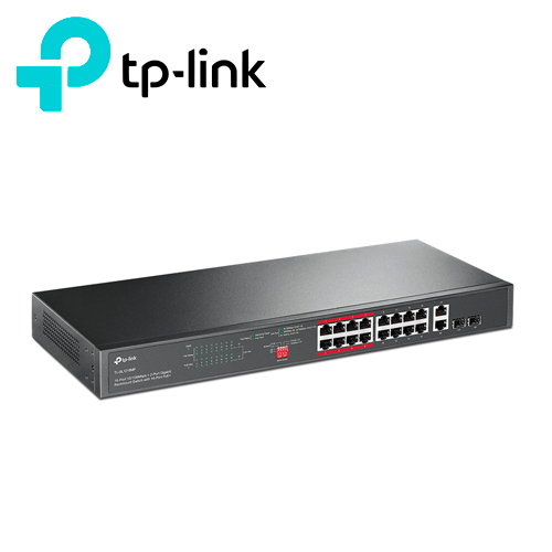 Switch No Administrable Tp-link Tl-sl1218mp / 16 Puertos RJ45 POE Af/at 10/100 Mbps + 2 Puertos Giga Combo Rj45/sfp / Potencia POE Total 250 W / Distancia De Transmision 250 Metros / Carcasa Metalica Ideal Para Rack / Uso Interior