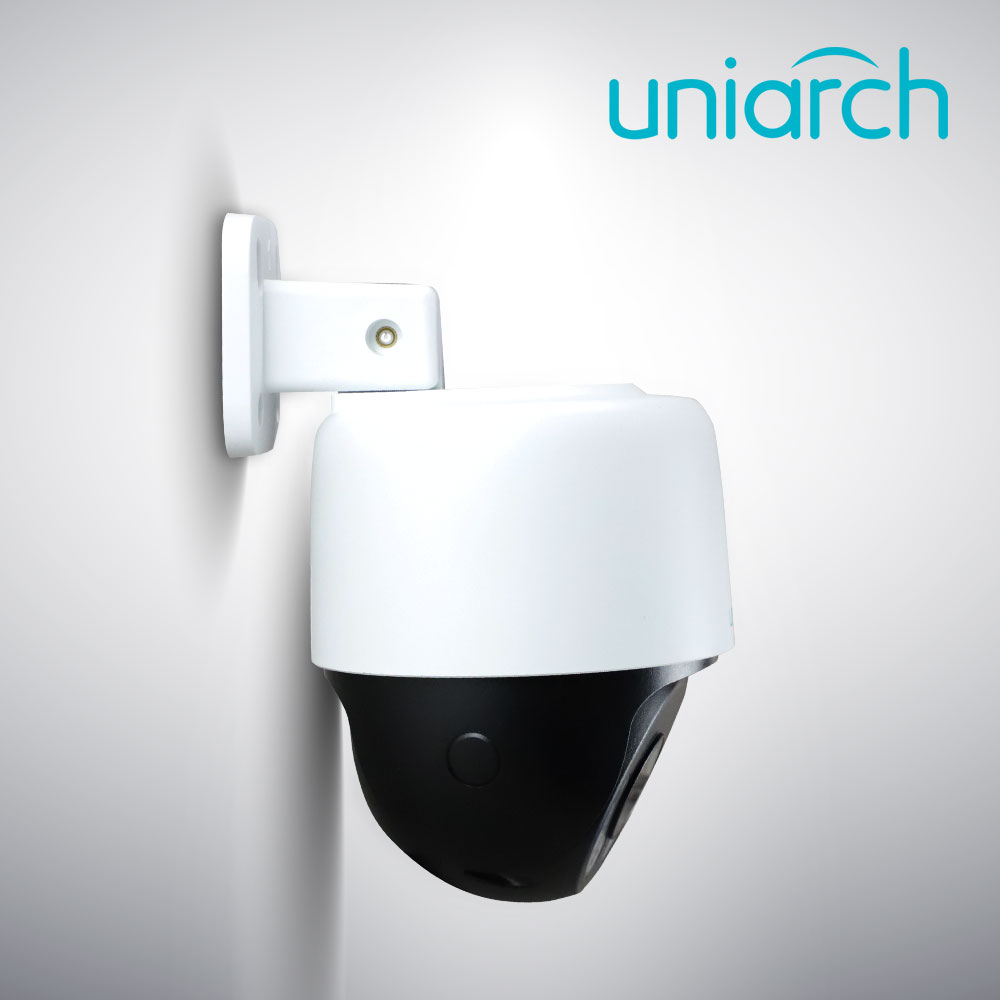 Camara HD PT Uniarch Colorhunter Uac-p112-af40-w / 2MP / Tvi/ahd/cvi: 1080P@25fps / Lente-4mm / Dwdr / Luz-blanca30m / Microfono-integrado / Paneo+tildeo-0-345grados / Plastica / Ip66 / 12 Vcd