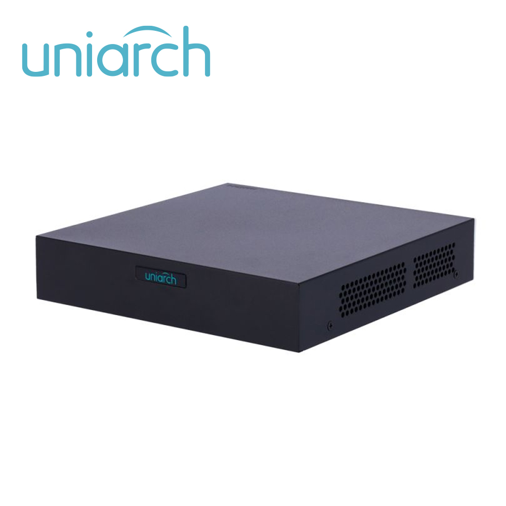 DVR PENTAHIBRIDO UNIARCH XVR-108F / 10 CANALES DE VIDEO / 8 CANALES ANALOGICOS (2 MP LITE) / 2 CANALES IP (6 MP) / SALIDA SIMULTANEA HDMI / VGA / 1 DISCO DURO DE 6 TB / 12 VCD / AUDIO SOBRE COAXIAL (SOLO EN TVI)