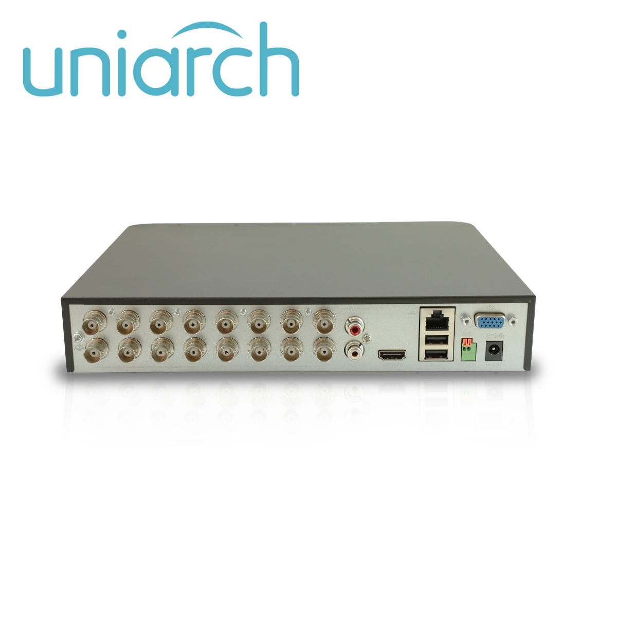DVR PENTAHIBRIDO UNIARCH XVR-116G3 / 16 CANALES ANALOGICOS (HASTA 5MP LITE A 12 FPS) /  AHD / TVI / CVI / 8 CANALES IP (HASTA 8 MP) / CAPACIDAD DE 1 DISCO DURO DE 8 TB/ AUDIO ENTRADA/SALIDA / SALIDA VGA/HDMI SIMULTANEA / P2P (EZCLOUD) / ONVIF / RTSP / CARCASA METALICA