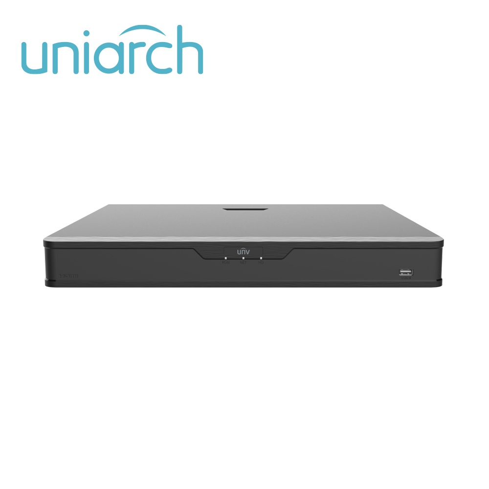 DVR UNIARCH XVR302-32Q3 / 36 CANALES /  8MP LITE / H 265 / 32 CANALES ANALOGICOS / 4 CANALES IP / SALIDA SIMULTANEA HDMI / VGA / 2 DISCOS DUROS DE  8 TB C/U ( TOTAL 16 TB) / RS485 / ALARMA 4 ENTRADAS / 1 SALIDA / AUDIO SOBRE COAXIAL SOLO CON CAMARAS UNIARCH (PROTOCOLO UNIVIEW CVI) / 12 VCD.