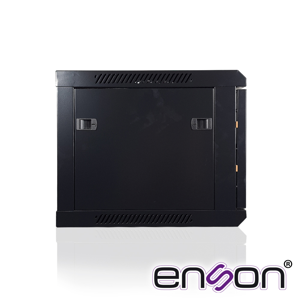 Gabinete De Pared Enson Ens-rkgb6ud 6UR Puerta Frontal De Cristal Templado Con Cerradura De Seguridad Ranuras De Ventilacion En La Parte Superior Para 2 Ventiladores De 11 Cm 600X450X368MM, Requiere Ensamblaje
