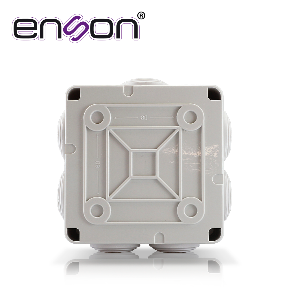 CAJA DE PLASTICO ENSON ENS-PCB1010 100X100X50 MM CON SELLO DE GOMA GRADO DE PROTECCION IP66 MULTIPLES CONEXIONES A TUBERIA DE 1 PULGADA
