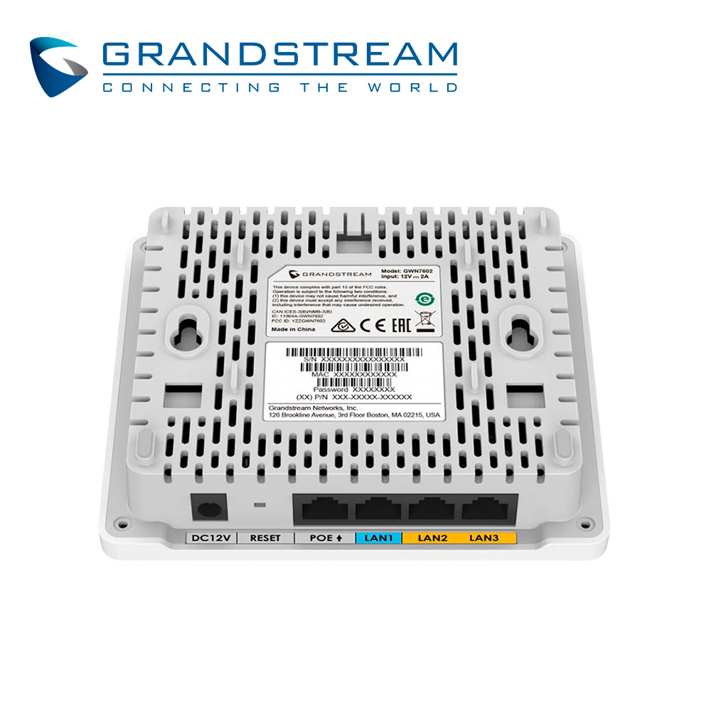Access Point Switch Integrado Wave-2 Grandstream Gwn7603 / Wifi 802.11AC / Mimo 2X2 / Velocidad 1.27GBPS / 4 Puertos Gigabit / 2 Antenas 3.5 Dbi / 16 Ssid / 100 Usuarios Simultaneos / Alimentacion POE 802.3 Af/at / No Incluye Inyector POE