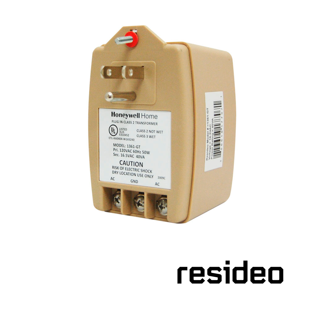 Transformador Resideo 1361-GT 16.5VAC 40VA/ Compatible Con Los Paneles De Alarma De La Serie Vista/ No Incluye Cable Para Conexion/ Corriente Maxima 2.5AMP