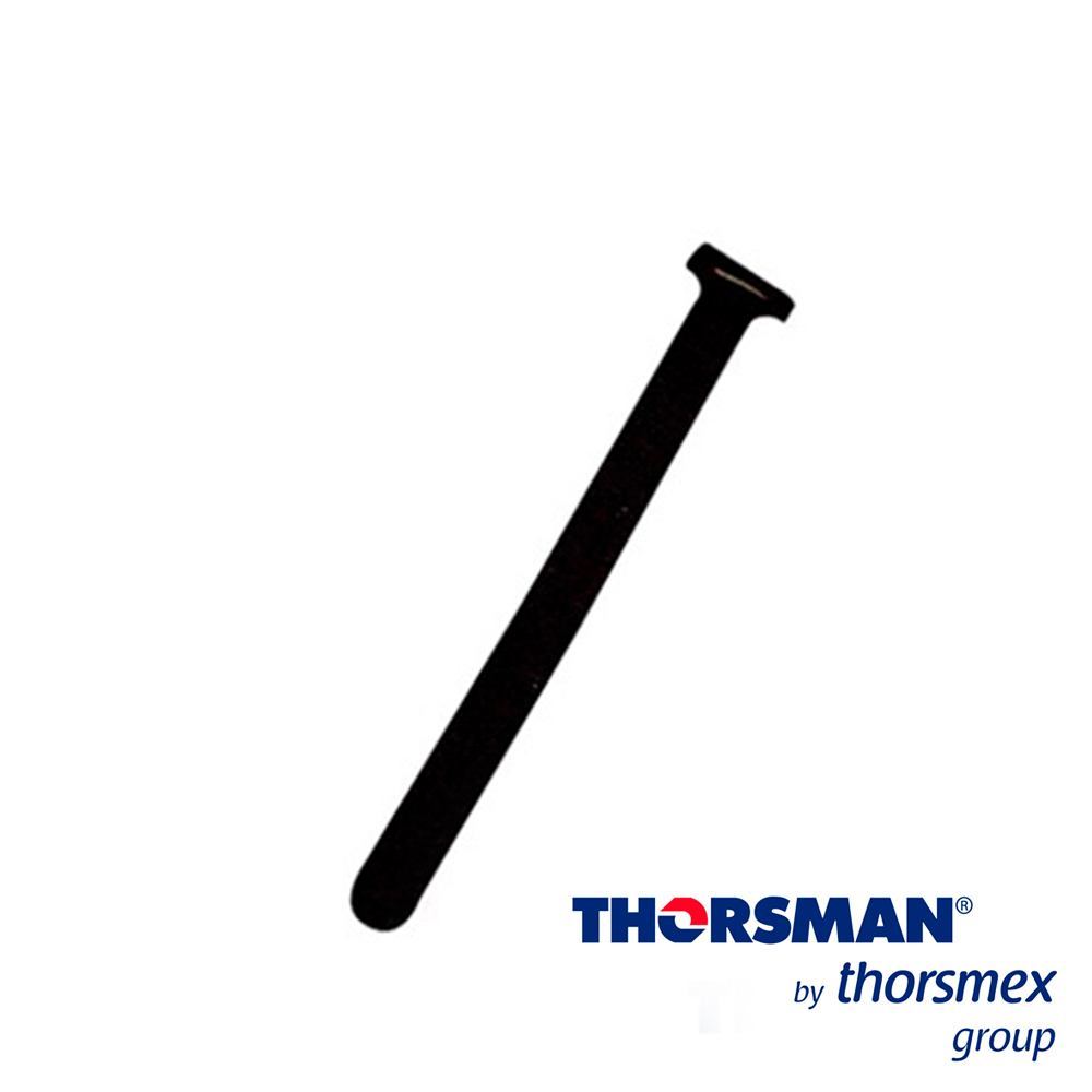 CINTHOS DE CONTACTO THORSMAN  150MM LARGO X12MM ANCHO 4300-02001 COLOR NEGRO, BOLSA 20PIEZAS, REUTILIZABLES, IDEALES PARA IDENTIFICAR, ORDENAR Y SUJETAR CONDUCTORES A CUALQUIER TIPO DE INSTALACIONES