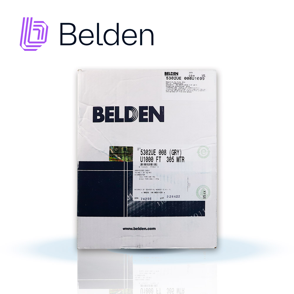 CABLE DE SEGURIDAD Y SONIDO BELDEN 5302UE 008U1000 / INTERIOR / GRIS / 4 CONDUCTORES / 18 AWG / MULTIFILAR / FORRO PVC / CMR / EN CAJA / 1,000 PIES 305 METROS