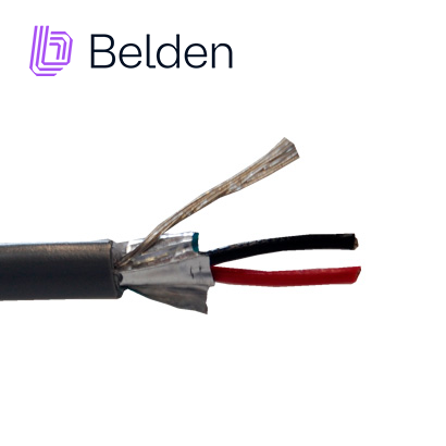 Cable De Seguridad Y Sonido Belden 5500F1 0081000 / Entorno Ruidoso Y Humedo / Gris / 2 Conductores / 22 Awg / Multifilar / Forro Pvc / Cm / Blindado / Bobina / 1,000 Pies 305 Metros