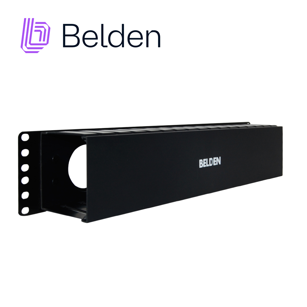 Organizador Horizontal Belden 9512-1902N / Negro / 2UR / Con Tapa