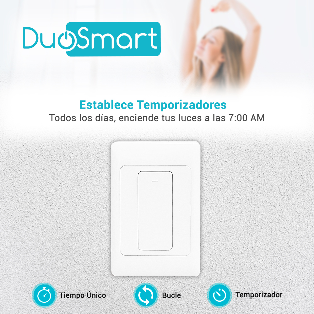 SWITCH APAGADOR WIFI 2.4 GHZ DUOSMART A10  DE 1 UNIDAD COMPATIBLE CON ALEXA Y GOOGLE HOME CON TEMPORIZADORES COMPATIBLE CON ESCENAS DE AUTOMATIZACION EN CONJUNTO CON OTROS DISPOSITIVOS
