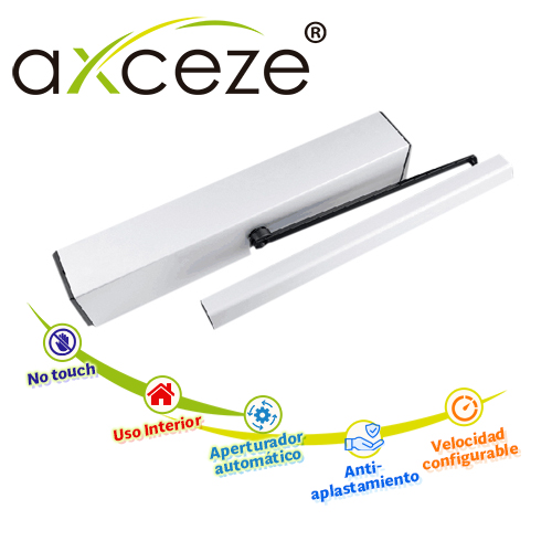 BRAZO AUTOMATICO ABREPUERTA BATIENTE AXCEZE MODELO AX-PULLBAR IDEAL PARA PUERTAS DE METAL O MADERA CON MARCO APERTURA HACIA ADENTRO