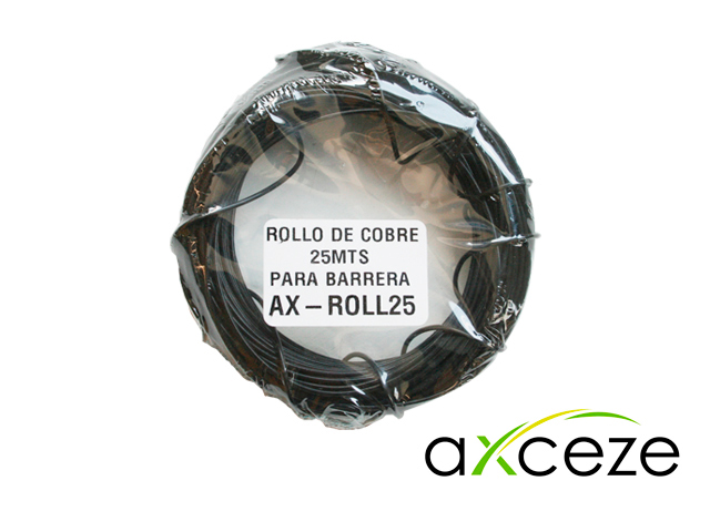 ROLLO DE COBRE AXCEZE AX-ROLL25 ROLLO PARA LOOP DE SENSOR DE MASA LONGITUD DE 25M CALIBRE 18 COMPATIBLE CON LA MAYORIA DE SENSORES DE MASA DEL MERCADO NECESITA SENSOR DE MASA - Zkteco