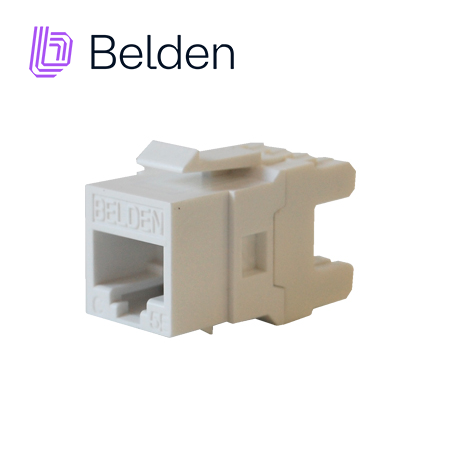 Conector Modular Jack RJ45 Cat5e Belden Ax101309 Estilo Keyconnect Blanco Compatible Con Faceplate Ax102660,ax102655,ax102249 Patch Panel Modular Ax103114,ax103115,ax104599 Esquema De Cableado T568a/b Herramienta Compatible Ax100749 Uso Interior Calibre Del Conductor 22-24 Awg