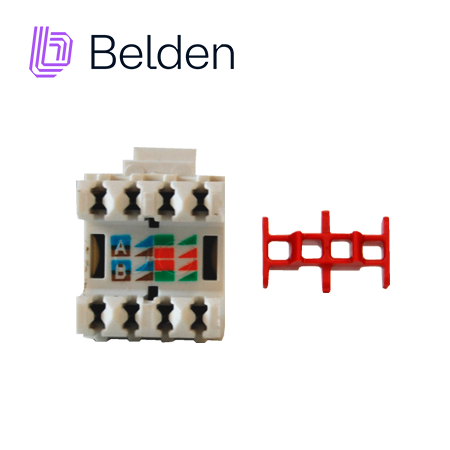 Conector Modular Jack RJ45 Cat5e Belden Ax101309 Estilo Keyconnect Blanco Compatible Con Faceplate Ax102660,ax102655,ax102249 Patch Panel Modular Ax103114,ax103115,ax104599 Esquema De Cableado T568a/b Herramienta Compatible Ax100749 Uso Interior Calibre Del Conductor 22-24 Awg