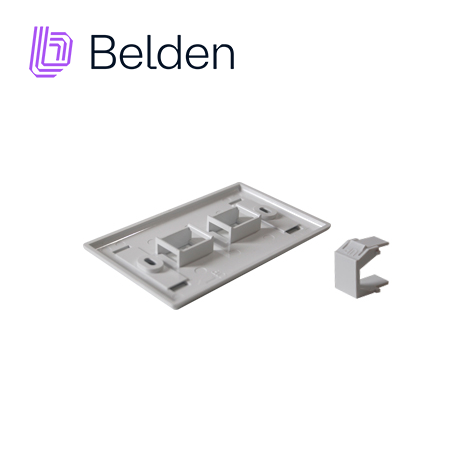 Placa De Pared (faceplate) Belden Ax102655 / Interior / Blanco / 2 Puertos / Pieza