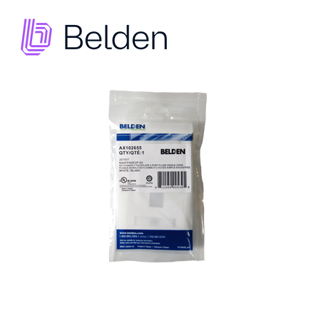 Placa De Pared (faceplate) Belden Ax102655 / Interior / Blanco / 2 Puertos / Pieza