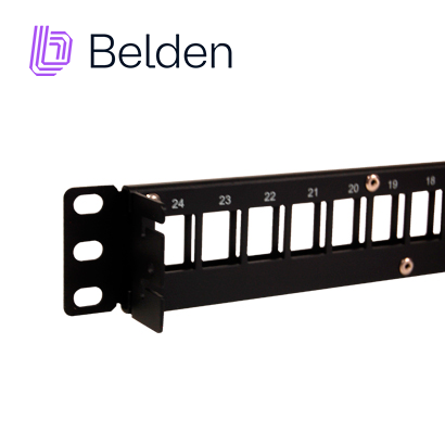 PATCH PANEL KEYCONNECT CAT6/CAT6A BELDEN AX103114 / NEGRO / 24 PUERTOS  / 1UR / MODULAR/VACIO / PIEZA