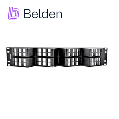 PATCH PANEL KEYCONNECT CAT6/CAT6A BELDEN AX103249 / NEGRO / 48 PUERTOS / 2UR / ANGLEFLEX/VACIO / PIEZA