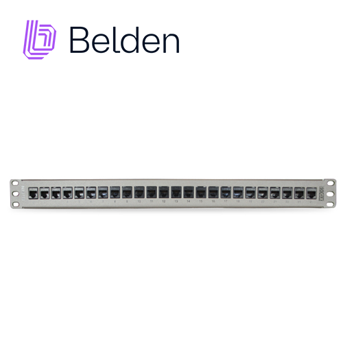 PATCH PANEL KEYCONNECT CAT6A BELDEN AX103254 / TITANIUM / 24 PUERTOS / 1UR / PRECARGADO / PIEZA