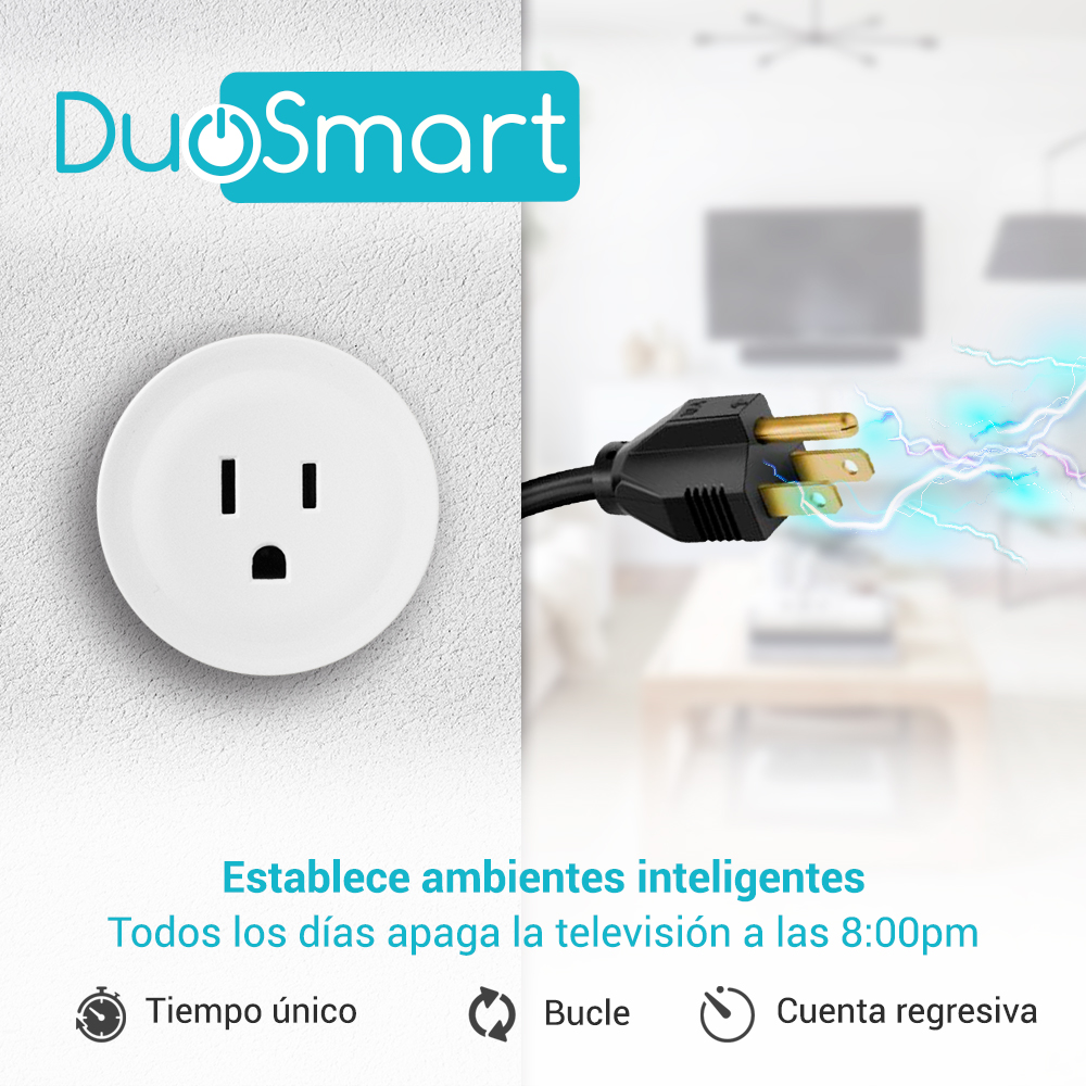 Contacto Electrico De Sobreponer Wifi Duosmart B30 Funcion On/off Wifi 2.4 Ghz Compatible Con App Duosmart Con Funcion Con Consumo De Energia