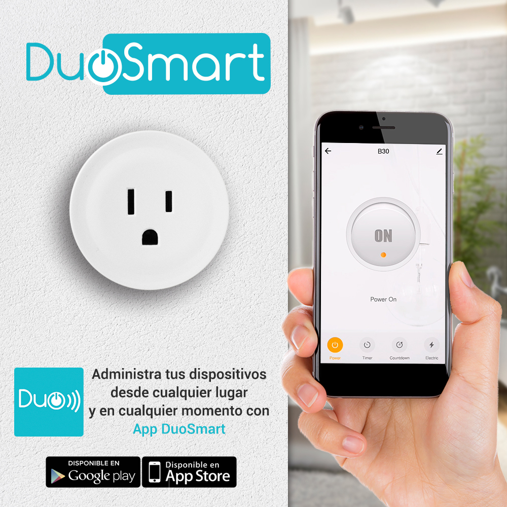 Contacto Electrico De Sobreponer Wifi Duosmart B30 Funcion On/off Wifi 2.4 Ghz Compatible Con App Duosmart Con Funcion Con Consumo De Energia