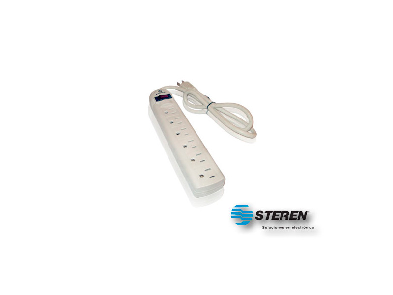 MULTICONTACTO DE 6 SALIDAS HORIZONTALES POLARIZADOS BARRA MULTI 6 IDEAL PARA CONECTAR EQUIPOS DE CÓMPUTO Y APARATOS ELECTRÓNICOS.