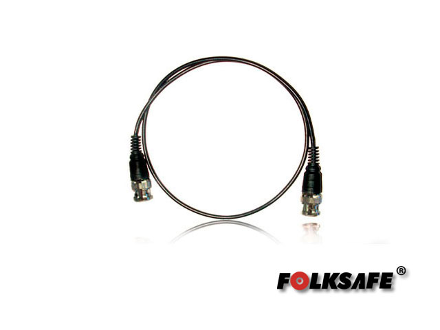 CABLE DE VIDEO BNC60 FOLKSAFE, COAXIAL DELGADO COLOR NEGRO, COMPATIBLE CON TECNOLOGÍAS ANÁLOGAS Y HD, 60CM DE LARGO CON CONECTORES BNC DE MACHO A MACHO, IDEAL PARA CONECTAR DVR A CÁMARA